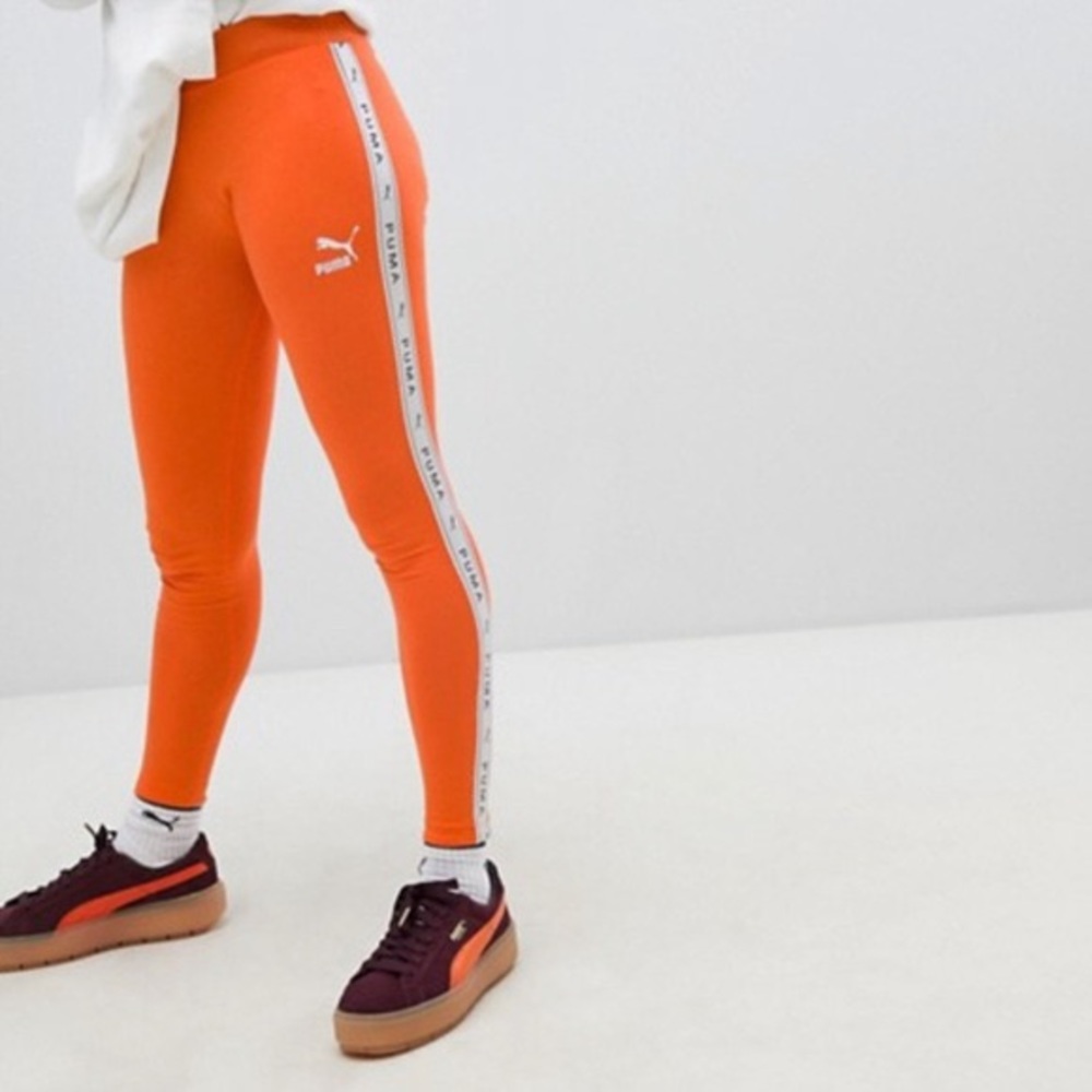 Puma tape side stripe leggings